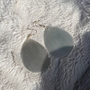 Hammered metal silver earrings